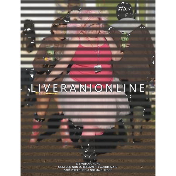 Picture Shows: Festival goer in the VIP area at Glastonbury 2011. Thursday June 23, 2011.