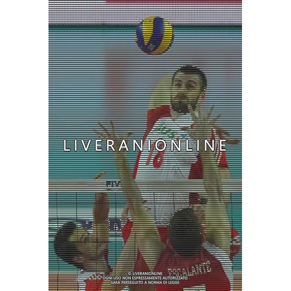 24.06.2011 PLOCK, ORLEN ARENA , SIATKOWAK , LIGA SWIATOWA 2011 , FAZA GRUPOWA , POLSKA - PORTORYKO , VOLLEYBALL , FIVB MEN\'S VOLLEUBALL WORLD LEAGUE 2011 , GROUP PHASE , GAME BETWEEN POLAND - PUERTO RICO N/Z: (L) LUKASZ ZYGADLO , (S) MARCIN MOZDZONEK (POLAND) , BLOKUJE ENRIQUE ESCALANTE (PUR) FOTO JAKUB PIASECKI / CYFRASPORT/NEWSPIX.PL --- Newspix.pl *** Local Caption *** www.newspix.pl mail us: info@newspix.pl call us: 0048 022 23 22 222 --- Polish Picture Agency by Ringier Axel Springer Poland