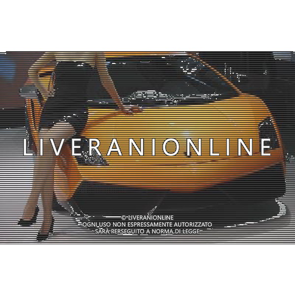 KUNMING, June 24, 2011 A Lamborghini sports car is seen during an auto show in Kunming, southwest China\'s Yunnan Province, June 24, 2011. The 12th Kunming Pan Asia International Auto Exhibition kicked off here Friday, with the participation of more than 50 carmakers from China and abroad, and will last for five days. (/Lin Yiguang) (ljh)