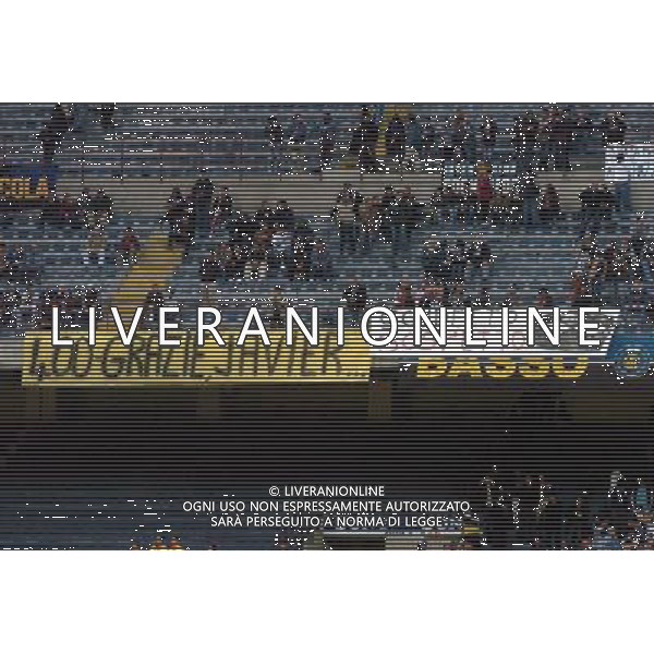 Inter-Olympique marsiglia Coppa Uefa 14/04/2004 nella foto lo striscione dei tifosi per la 400a partita di javier zanetti agenzia aldo liverani