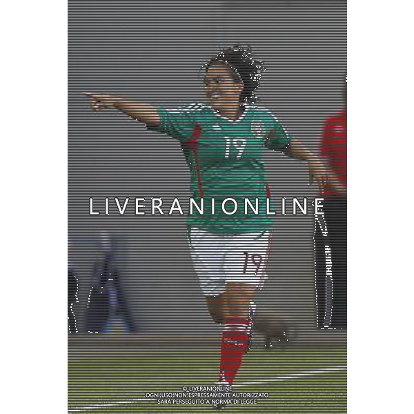 WOLFSBURG, June 27, 2011 Mexico\'s Monica Ocampo celebrates after scoring during the first round Group B match against England at the FIFA Women\'s World Cup Germany 2011 at the Arena im Allerpark in Wolfsburg, north Germany, June 27, 2011. The match ended in a 1 1 draw. (/Ding Xu)(wjd)