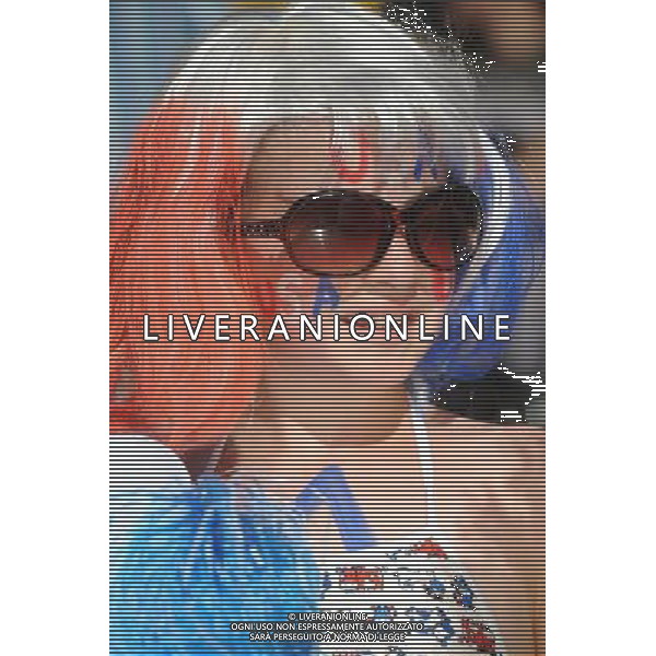 (110629) -- DRESDEN, June 29, 2011 () -- A fan of the United States reacts before the Group C first round match between the United States and the Democratic People\'s Republic of Korea (DPRK) at the 2011 FIFA Women\'s World Cup at the Rudolf-Harbig-Stadion in Dresden, Germany, June 28, 2011. (/Li Jundong)