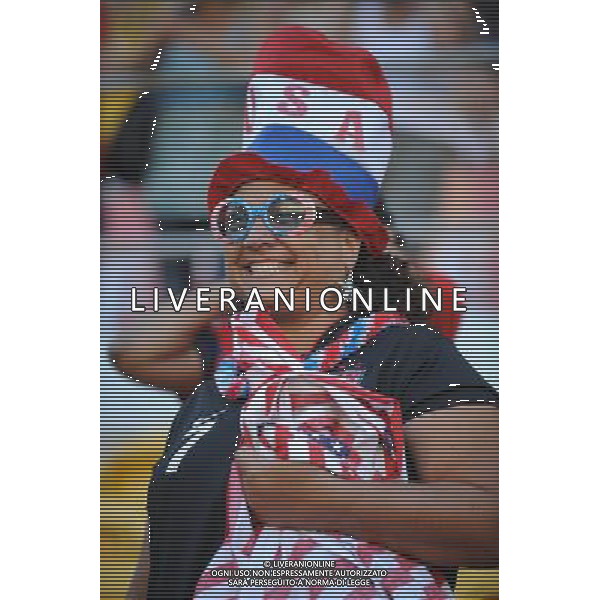 (110629) -- DRESDEN, June 29, 2011 () -- A fan of the U.S. reacts before the Group C first round match between the United States and the Democratic People\'s Republic of Korea (DPRK) at the 2011 FIFA Women\'s World Cup at the Rudolf-Harbig-Stadion in Dresden, Germany, June 28, 2011. (/Li Jundong)