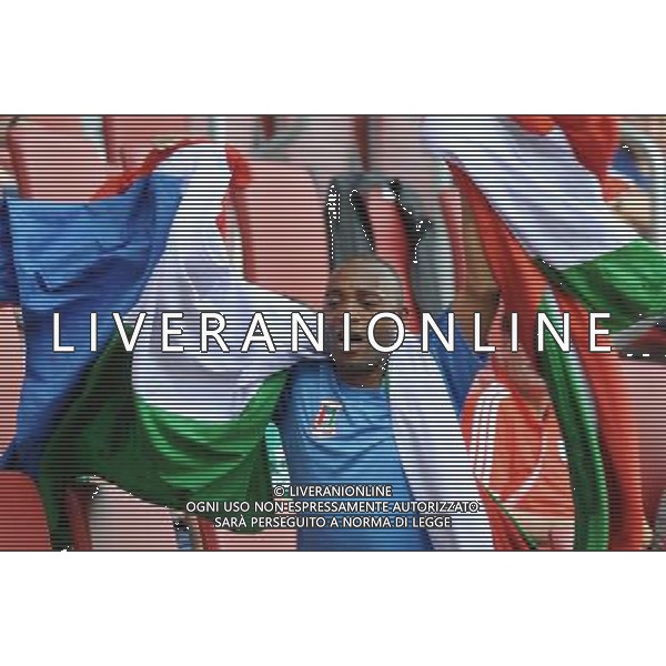 (110629) -- AUGSBURG, June 29, 2011 () -- A fan of Equatorial Guinea reacts during the Group D match between Norway and Equatorial Guinea at the FIFA Women\'s World Cup Germany 2011 in Augsburg, Germany, June 29, 2011. (/Li Jundong)