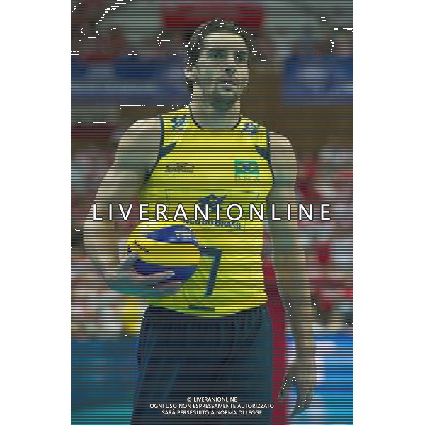 30.06.2011 - Katowice , Spodek , Siatkowka mezczyzn (Volleyball men\'s) , Liga Swiatowa 2011 grupa A , FIVB World League 2011 group A , Polska (czerwone) - Brazylia (zolte) N/Z Giba Fot. Mariusz Palczynski / Edytor.net / NEWSPIX.PL --- Newspix.pl *** Local Caption *** www.newspix.pl mail us: info@newspix.pl call us: 0048 022 23 22 222 --- Polish Picture Agency by Ringier Axel Springer Poland