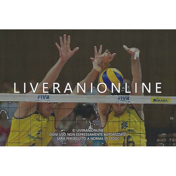 30.06.2011 - Katowice , Spodek , Siatkowka mezczyzn (Volleyball men\'s) , Liga Swiatowa 2011 grupa A , FIVB World League 2011 group A , Polska (czerwone) - Brazylia (zolte) N/Z Dante Amaral Fot. Mariusz Palczynski / Edytor.net / NEWSPIX.PL --- Newspix.pl *** Local Caption *** www.newspix.pl mail us: info@newspix.pl call us: 0048 022 23 22 222 --- Polish Picture Agency by Ringier Axel Springer Poland