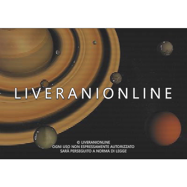 PIANETI NELLA FOTO IL PIANETA SATURNO E SATELLITI AGENZIA ALDO LIVERANI IFC