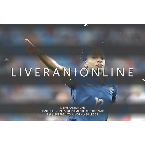 BOCHUM, July 1, 2011 France\'s player Elodie Thomis celebrates her goal against Canada during the second round Group A match between France and Canada at the FIFA Women\'s World Cup Germany 2011 in Bochum, Germany, June 30, 2011. France won the match 4 0. (/Wu Wei) (djj)