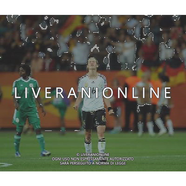 FRANKFURT, July 1, 2011 Germany\'s player Simone Laudehr celebrates after scoring during the second round Group A match between Germany and Nigeria at the FIFA Women\'s World Cup Germany 2011 in Frankfurt, Germany, June 30, 2011. Germany won the match 1 0. (/Li Jundong) (djj)