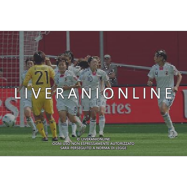 LEVERKUSEN, July 1, 2011 ()Players of Japan celebrate scoring during the second round Group B match between Japan and Mexico at the FIFA Women\'s World Cup Germany 2011 in Leverkusen, Germany, July 1, 2011. (/Ma Ning)(wll)