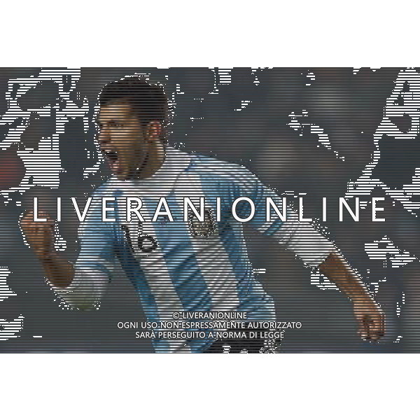 (110702) -- LA PLATA, July 2, 2011 -- Sergio Aguero of Argentina celebrates his goal against Bolivia during the opening match of Copa America 2011 in La Plata, Argentina, on July 1, 2011. The two teams played to a 1-1 tie. Martin Zabala) (djj)