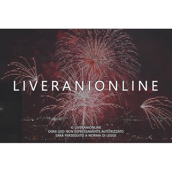 NEW YORK, July 5, 2011 Fireworks display light up the sky over the Hudson River in the celebrations of the U.S. Independence Day in New York July 4, 2011. (/Zhu Wei) (zx)