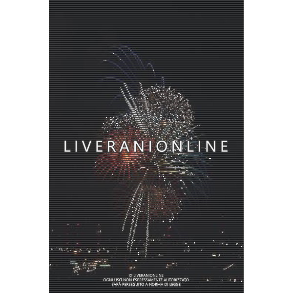 NEW YORK, July 5, 2011 Fireworks display light up the sky over the Hudson River in the celebrations of the U.S. Independence Day in New York July 4, 2011. (/Zhu Wei) (zx)