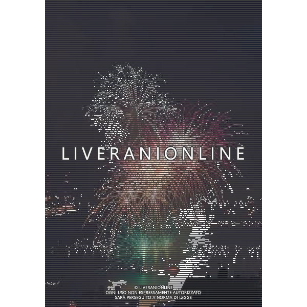 NEW YORK, July 5, 2011 Fireworks display light up the sky over the Hudson River in the celebrations of the U.S. Independence Day in New York July 4, 2011. (/Zhu Wei) (zx)