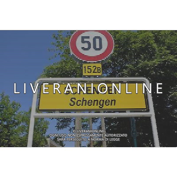 Sign Schengen, Luxembourg on 2011-07-04 - The Schengen Area comprises the territories of twenty-five European countries that have implemented the Schengen Agreement signed in the town of Schengen, Luxembourg, in 1985. The Schengen Area operates very much like a single state for international travel with border controls for those travelling in and out of the area, but with no internal border controls