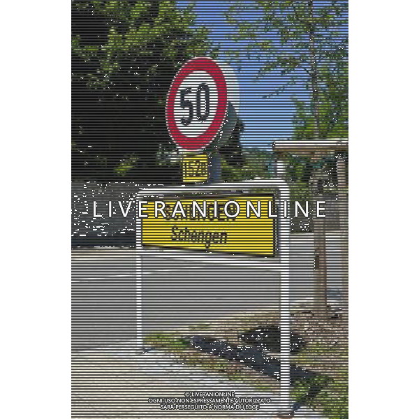 Sign Schengen, Luxembourg on 2011-07-04 - The Schengen Area comprises the territories of twenty-five European countries that have implemented the Schengen Agreement signed in the town of Schengen, Luxembourg, in 1985. The Schengen Area operates very much like a single state for international travel with border controls for those travelling in and out of the area, but with no internal border controls