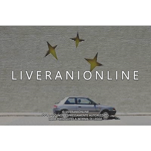 Symbolic European Stars on the wall in Schengen, Luxembourg on 2011-07-04 - The Schengen Area comprises the territories of twenty-five European countries that have implemented the Schengen Agreement signed in the town of Schengen, Luxembourg, in 1985. The Schengen Area operates very much like a single state for international travel with border controls for those travelling in and out of the area, but with no internal border controls