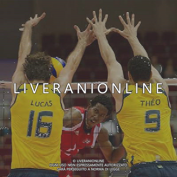 06.07.2011 - Gdansk , ERGO Arena , Siatkowka mezczyzn (Volleyball men\'s) , Finaly Ligi Swiatowej 2011 , FIVB World League Final 2011 , Brasil - Cuba N/Z Lucas Saatkamp , Theo Lopes Fot. Mariusz Palczynski / Edytor.net / Newspix.pl --- Newspix.pl *** Local Caption *** www.newspix.pl mail us: info@newspix.pl call us: 0048 022 23 22 222 --- Polish Picture Agency by Ringier Axel Springer Poland