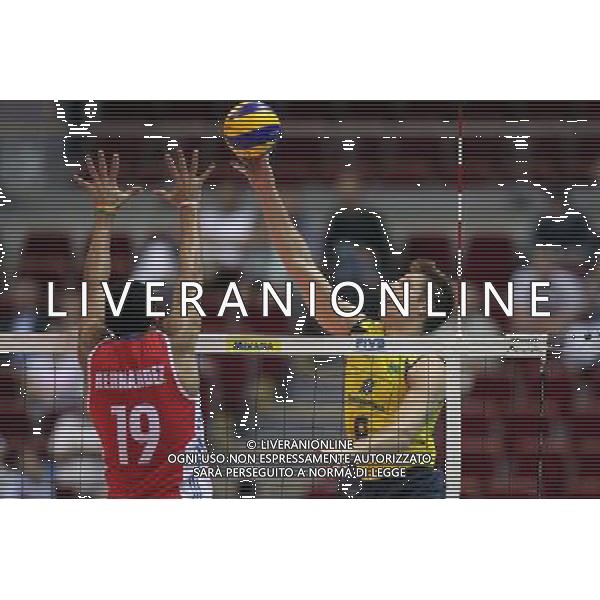 06.07.2011 GDANSK-SOPOT;ENERGO ARENA (GDANSK-SOPOT POLAND -ENERGO ARENA), SIATKOWKA MEZCZYZN (VOLLEYBALL MEN\'S), LIGA SWIATOWA 2011 - FINALY GRUPA F ( VOLLEYBALL WORLD LEAGUE 2011 - FINALS POOL F), MECZ BRAZYLIA- KUBA (GAME BRAZIL-CUBA) NZ RAMOS FERNANDO HERNANDEZ (L), ENDRES MURILLO (P) FOTO LUKASZ GROCHALA/ CYFRASPORT / NEWSPIX.PL --- Newspix.pl *** Local Caption *** www.newspix.pl mail us: info@newspix.pl call us: 0048 022 23 22 222 --- Polish Picture Agency by Ringier Axel Springer Poland