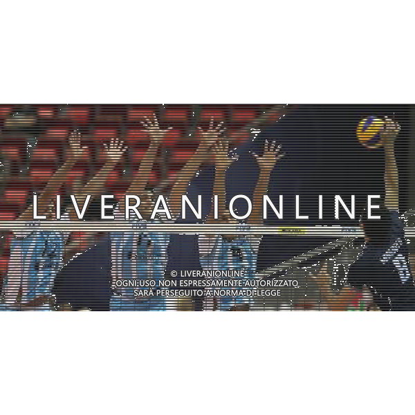 06.07.2011 GDANSK , ERGO ARENA , SIATKOWAK , LIGA SWIATOWA 2011 , FAZA FINALOWA , GRUPA E , MECZ ARGENTYNA - WLOCHY , VOLLEYBALL , FIVB MEN\'S VOLLEUBALL WORLD LEAGUE 2011, FINAL ROUND , POOL E , GAME BETWEEN ARGENTINA - ITALY N/Z: 12- FEDERICO REREYRA , 11- SEBASTIAN SOLE , 4- LUCAS OCAMPO (ARG) , 8- GABRIEL MARUOTTI (ITA) FOTO JAKUB PIASECKI / CYFRASPORT / NEWSPIX.PL --- Newspix.pl *** Local Caption *** www.newspix.pl mail us: info@newspix.pl call us: 0048 022 23 22 222 --- Polish Picture Agency by Ringier Axel Springer Poland