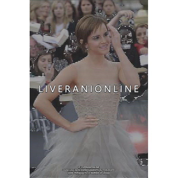 Actress Emma Watson attends the World Premiere of Harry Potter and The Deathly Hallows - Part 2 at Trafalgar Square on July 7, 2011 in London, England.