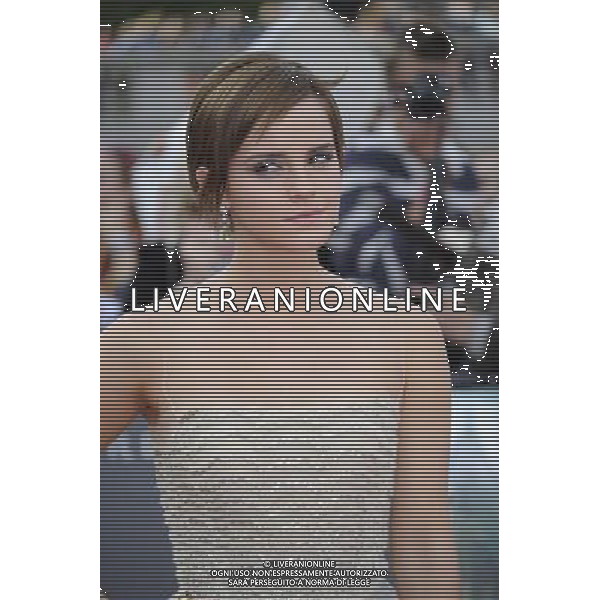 Actress Emma Watson attends the World Premiere of Harry Potter and The Deathly Hallows - Part 2 at Trafalgar Square on July 7, 2011 in London, England.