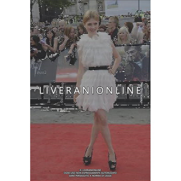 Actress Clemence Posey arrives at the World Premiere of \'Harry Potter And The Deathly Hallows Part 2\' in Trafalgar Square on July 7, 2011 in London, England.