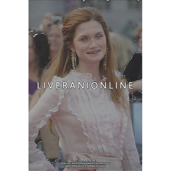 Actress Bonnie Wright arrives at the World Premiere of \'Harry Potter And The Deathly Hallows Part 2\' in Trafalgar Square on July 7, 2011 in London, England.