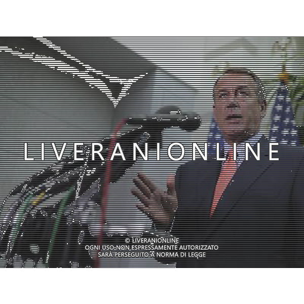 (110707) -- WASHINGTON D.C., July 7, 2011 () -- House Speaker of U.S. John Boehner speaks to reporters after a meeting with House Republicans at the Capitol Hill in Washington D.C., capital of the United States, July 7, 2011. Boehner and Congressional leaders on Thursday met with President Barack Obama on deficit reduction. (/Zhang Jun) (jl)