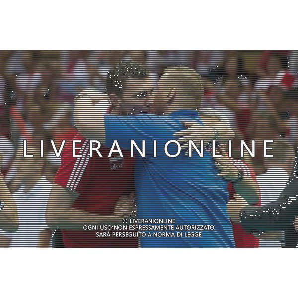 09.07.2011 - Gdansk , ERGO Arena , Siatkowka mezczyzn (Volleyball men\'s) , Finaly Ligi Swiatowej 2011 , FIVB World League Final 2011 , Mecz polfinalowy Polska (biale) - Rosja (niebieskie) N/Z Andrea Gardini , Vladimir Alekno Fot. Mariusz Palczynski / Edytor.net / Newspix.pl --- Newspix.pl *** Local Caption *** www.newspix.pl mail us: info@newspix.pl call us: 0048 022 23 22 222 --- Polish Picture Agency by Ringier Axel Springer Poland