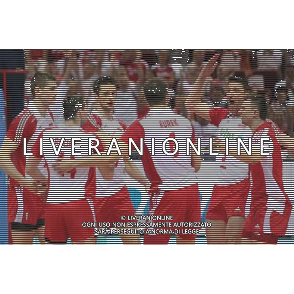 09.07.2011 GDANSK , ERGO ARENA , SIATKOWAK , 06-10.07.2011 LIGA SWIATOWA 2011 , FAZA FINALOWA , POLFINAL , MECZ POLSKA - ROSJA , VOLLEYBALL , FIVB MEN\'S VOLLEUBALL WORLD LEAGUE 2011, FINAL ROUND , SEMIFINAL , GAME BETWEEN POLAND - RUSSIA N/Z: OD LEWEJ PIOTR NOWAKOWSKI , MICHAL RUCIAK , LUKASZ ZYGADLO , BARTOSZ KUREK , PIOTR GRUSZKA , KRZYSZTOF IGNACZAK (POL) FOTO JAKUB PIASECKI / CYFRASPORT / NEWSPIX.PL --- Newspix.pl *** Local Caption *** www.newspix.pl mail us: info@newspix.pl call us: 0048 022 23 22 222 --- Polish Picture Agency by Ringier Axel Springer Poland