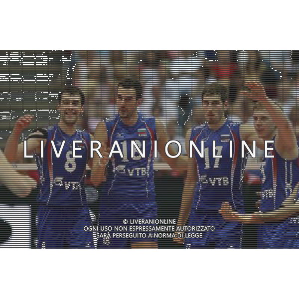 09.07.2011 GDANSK , ERGO ARENA , SIATKOWAK , 06-10.07.2011 LIGA SWIATOWA 2011 , FAZA FINALOWA , POLFINAL , MECZ POLSKA - ROSJA , VOLLEYBALL , FIVB MEN\'S VOLLEUBALL WORLD LEAGUE 2011, FINAL ROUND , SEMIFINAL , GAME BETWEEN POLAND - RUSSIA N/Z: 8- DENIS BIRIUKOW , 18- ALEKSANDER WOLKOW , 17- MAXIM MICHAJLOW MIKHAYLOV , 5- SERGEY GRANKIN (RUS) FOTO JAKUB PIASECKI / CYFRASPORT / NEWSPIX.PL --- Newspix.pl *** Local Caption *** www.newspix.pl mail us: info@newspix.pl call us: 0048 022 23 22 222 --- Polish Picture Agency by Ringier Axel Springer Poland