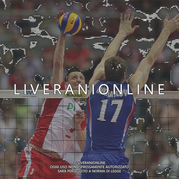 09.07.2011 GDANSK-SOPOT;ENERGO ARENA (GDANSK-SOPOT POLAND -ENERGO ARENA), SIATKOWKA MEZCZYZN (VOLLEYBALL MEN\'S), LIGA SWIATOWA 2011 - FINALY POLFINAL( VOLLEYBALL WORLD LEAGUE 2011 - SEMI FINAL), MECZ POLSKA-ROSJA (GAME POLAND-RUSSIA) NZ PIOTR GRUSZKA (L) FOTO LUKASZ GROCHALA/ CYFRASPORT / NEWSPIX.PL --- Newspix.pl *** Local Caption *** www.newspix.pl mail us: info@newspix.pl call us: 0048 022 23 22 222 --- Polish Picture Agency by Ringier Axel Springer Poland