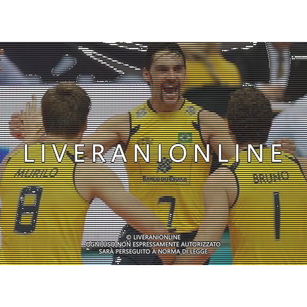 10.07.2011, GDANSK, ERGO ARENA, LIGA SWIATOWA, FIVB WORLD LEAGUE FINALS, FINAL, BRAZYLIA - ROSJA, BRASIL - RUSSIA, RADOSC REPREZENTANTOW BRAZYLII, FOT. TOMASZ JASTRZEBOWSKI / FOTO OLIMPIK / NEWSPIX.PL --- Newspix.pl *** Local Caption *** www.newspix.pl mail us: info@newspix.pl call us: 0048 022 23 22 222 --- Polish Picture Agency by Ringier Axel Springer Poland