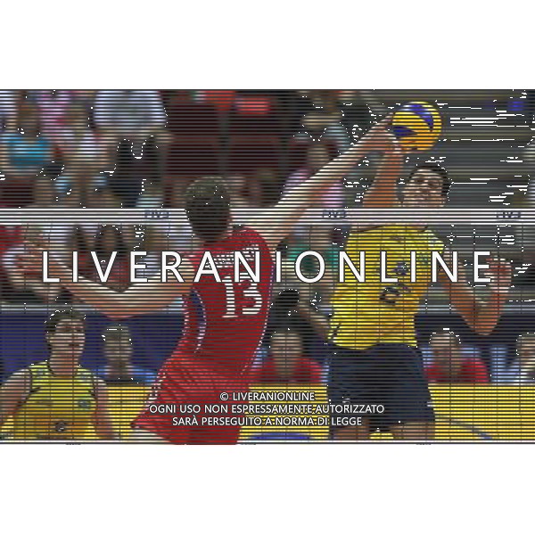 10.07.2011, GDANSK, ERGO ARENA, LIGA SWIATOWA, FIVB WORLD LEAGUE FINALS, FINAL, BRAZYLIA - ROSJA, BRASIL - RUSSIA, DMITRIY MUSERSKIY (RUS), SIDAO (BRA), FOT. TOMASZ JASTRZEBOWSKI / FOTO OLIMPIK / NEWSPIX.PL --- Newspix.pl *** Local Caption *** www.newspix.pl mail us: info@newspix.pl call us: 0048 022 23 22 222 --- Polish Picture Agency by Ringier Axel Springer Poland