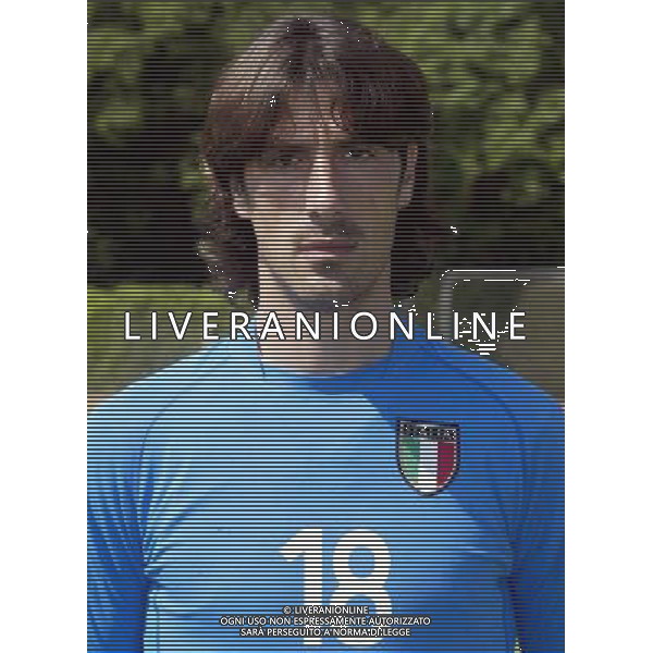 Nazionale italiana calcio 2002 Testine giocatori nella foto del vecchio fotoservizio aldo liverani