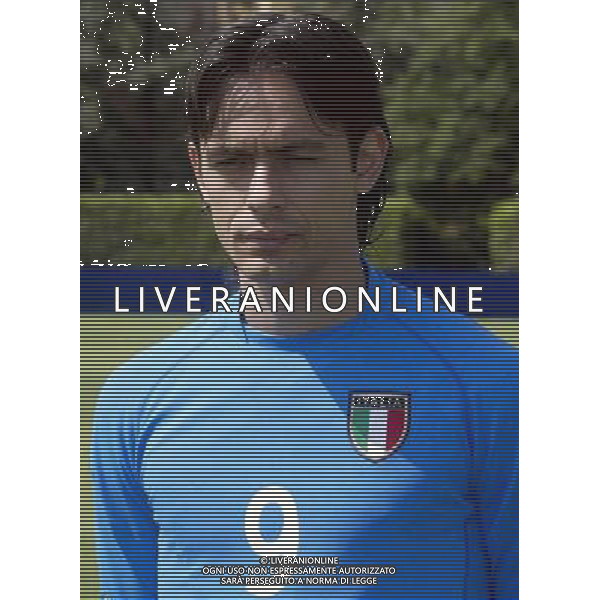 Nazionale italiana calcio 2002 Testine giocatori nella foto inzaghi fotoservizio aldo liverani