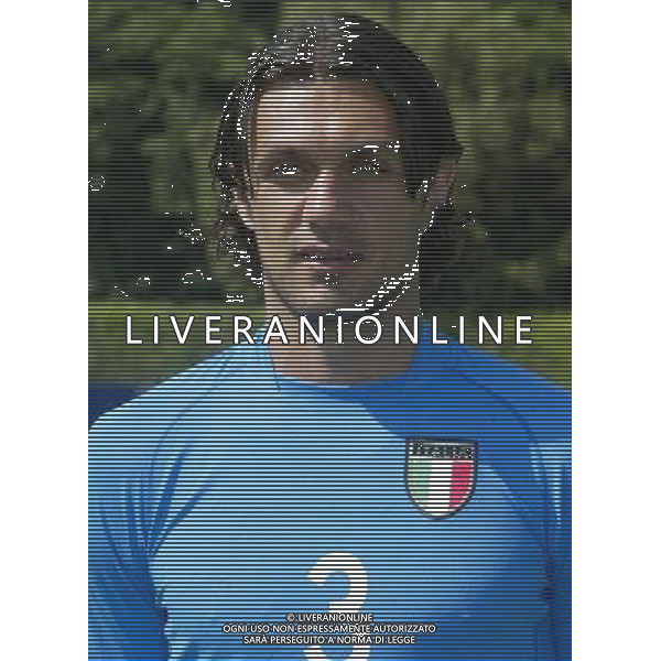 Nazionale italiana calcio 2002 Testine giocatori nella foto maldini fotoservizio aldo liverani