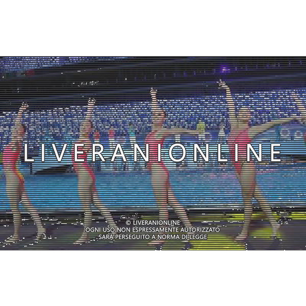 (110716) -- SHANGHAI, July 16, 2011 () -- Actors perform at the opening ceremony of the 14th FINA World Championships held in the Oriental Sports Center in Shanghai, east China, July 16, 2011.(/Fan Jun) (zgp)