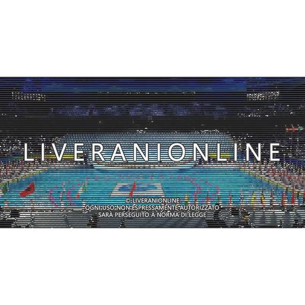 (110716) -- SHANGHAI, July 16, 2011 () -- Photo taken on July 16, 2011 shows the opening ceremony of the 14th FINA World Championships held in the Oriental Sports Center in Shanghai, east China. (/Chen Fei) (djj)