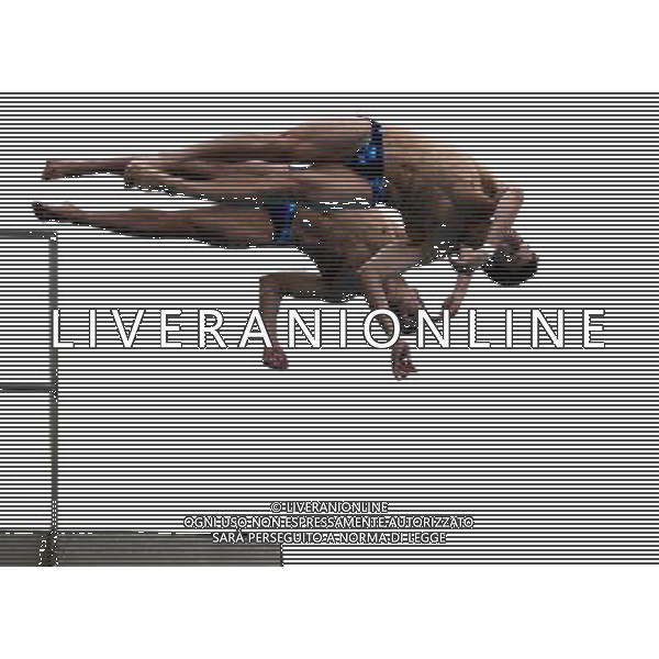 (110717) -- SHANGHAI, July 17, 2011 () -- Patrick Hausding/Sascha Klein of Germany compete in the final of the men\'s 10m synchronized platform diving event at the 14th FINA World Championships in Shanghai, east China, July 17, 2011. Patrick Hausding/Sascha Klein of Germany won the silver medal with 443.01 points. (/Chen Fei)(zgp)