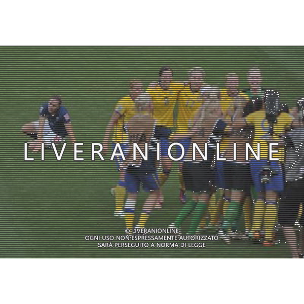 (110717) -- SINSHEIM, July 17, 2011 () -- Sweden\'s players celebrate after winning the third place final match against France at the 2011 FIFA Women\'s World Cup in Sinsheim, Germany, July 16, 2011. Sweden beat France 2-1 and claimed the third place of the 2011 FIFA Women\'s World Cup. (/Wu Wei) (bxf)