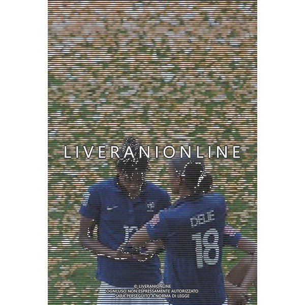 (110716) -- SINSHEIM, July 16, 2011 () -- France\'s Elodie Thomis and Marie-Laure Delie stands aside while Sweden\'s players celebrate during the awarding ceremony after the third place final match between Sweden and France at the 2011 FIFA Women\'s World Cup in Sinsheim, Germany, July 16, 2011. Sweden beat France 2-1 and claimed the third place of the 2011 FIFA Women\'s World Cup. (/Wu Wei) (zw)