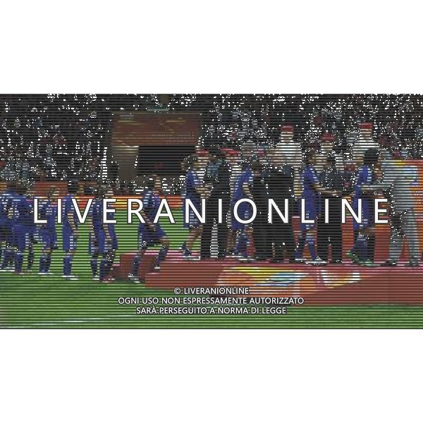 FRANKFURT, July 17, 2011 ()Japan\'s players receive gold medals on the podium after claiming the champion of the 2011 FIFA Women\'s World Cup in Frankfurt, Germany, July 17, 2011. Japan won the 2011 FIFA Women\'s World Cup after beating the USA on the penalty shootout. (/Xu Liang)