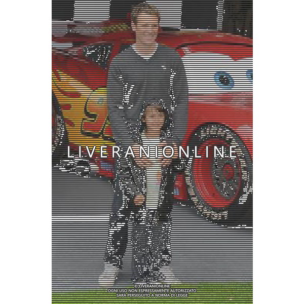 James Cracknell, Croyde Cracknell his son, UK Premiere Cars 2, Whitehall Gardens, London. 17.07.11