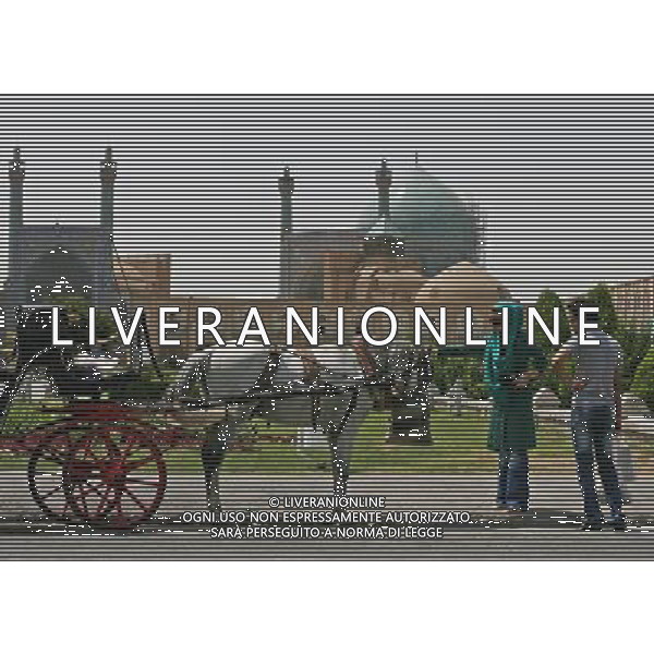 (110715) -- ISFAHAN, July 15, 2011 () -- A couple visit the Naghshe Jahan Square in Isfahan, 234 miles south of Tehran, capital of Iran, July 14, 2011. Constructed between 1598 and 1629, Isfahan is now an important historical site, and one of UNESCO\'s World Heritage Sites. (/Ahmad Halabisaz) (wjd)