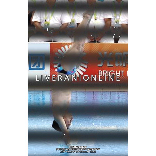 SHANGHAI, July 18, 2011 ()China\'s Li Shixin competes during the final of the men\'s 1m springboard diving event at the 14th FINA World Championships in Shanghai, east China, July 18, 2011. Li Shixin claimed the title with 463.90 points. (/Fan Jun) (lm)