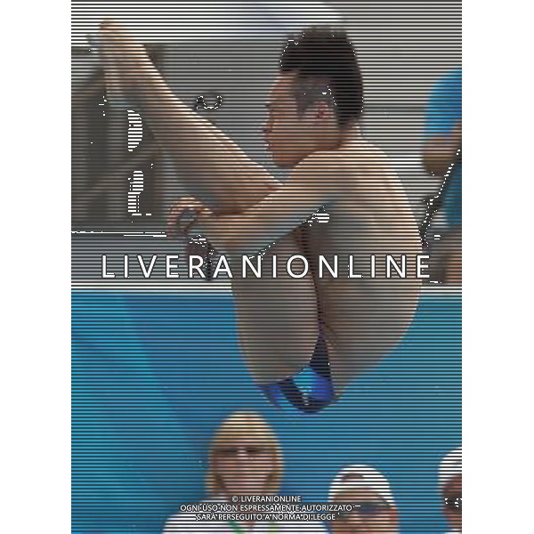 SHANGHAI, July 18, 2011 ()China\'s Li Shixin competes during the final of the men\'s 1m springboard diving event at the 14th FINA World Championships in Shanghai, east China, July 18, 2011. Li Shixin claimed the title with 463.90 points. (/Fan Jun) (lm)