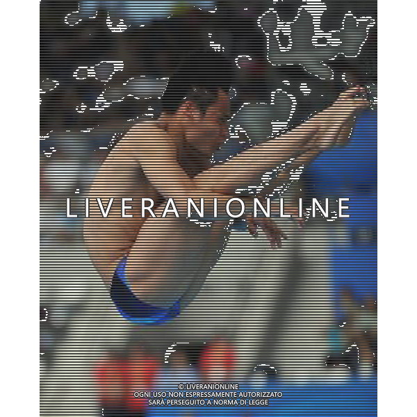 SHANGHAI, July 18, 2011 Li Shixin of China competes in the final of the men\'s 1m springboard diving event at the 14th FINA World Championships in Shanghai, east China, July 18, 2011. Li Shixin claimed the title with 463.90 points. (/Wang Yuguo)