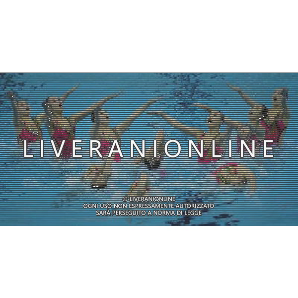 (110719) -- SHANGHAI, July 19, 2011 () -- The Democratic People\'s Republic of Korea (DPRK)\'s team compete in the preliminary of the free combination of synchronized swimming event at the 14th FINA World Championships in Shanghai, east China, July 19, 2011. The team of the DPRK ranked the 9th with 84.340 points. (/Li Ming) (zgp)